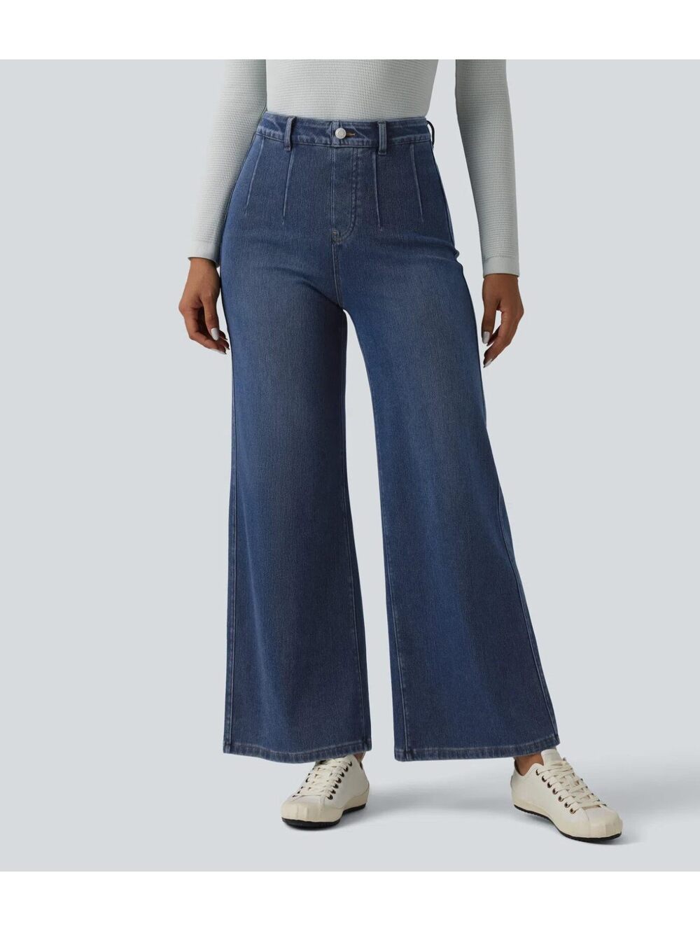 HALARA Curvy High Waisted Tummy Control Wide Leg Jeans with Pockets Size XL